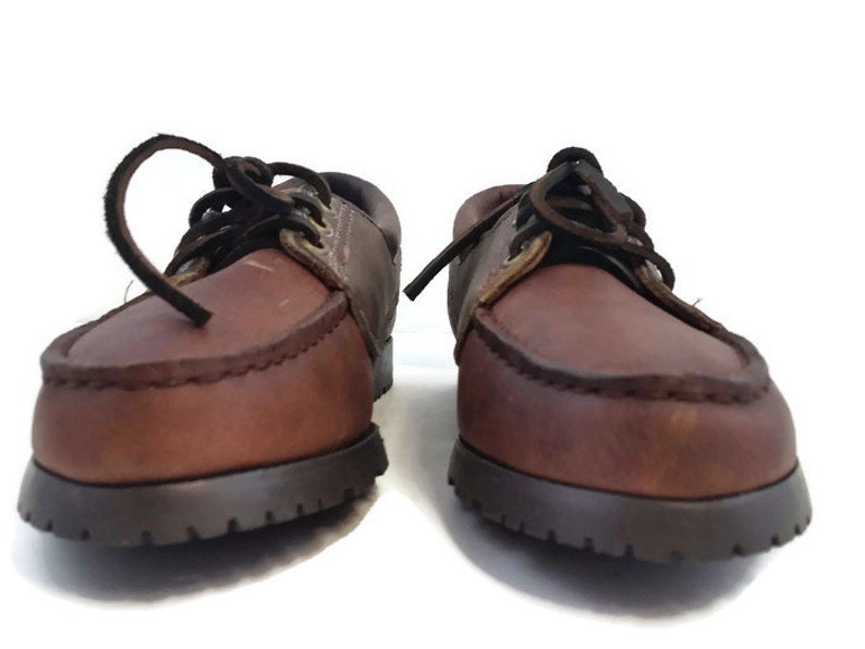 Vintage SEBAGO Women/'s 2 Tone Brown Leather Walking Boat Shoe Lace Up Oxford Casual Made in USA Size 7.5 Medium MINT condition