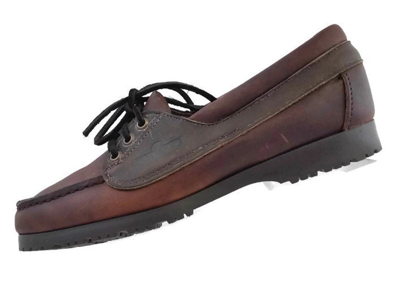 Vintage SEBAGO Women/'s 2 Tone Brown Leather Walking Boat Shoe Lace Up Oxford Casual Made in USA Size 7.5 Medium MINT condition