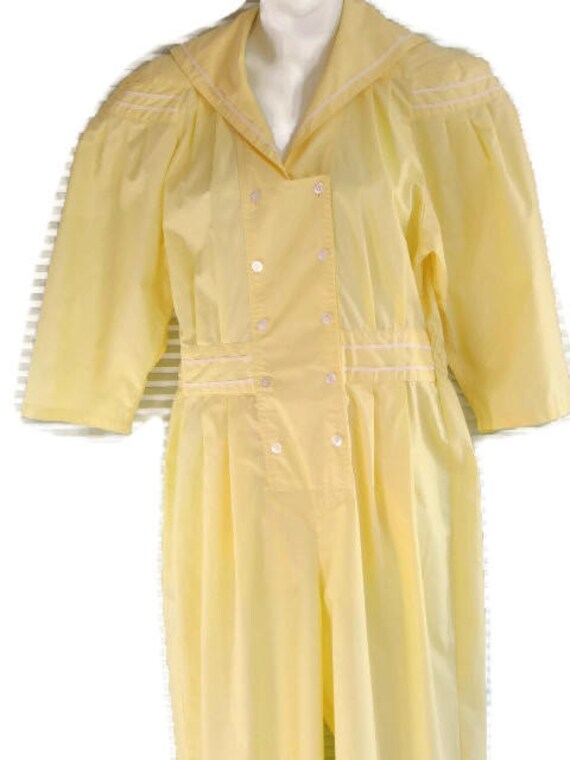 Vintage 1960's Halloween Costume Yellow Work Jump… - image 2