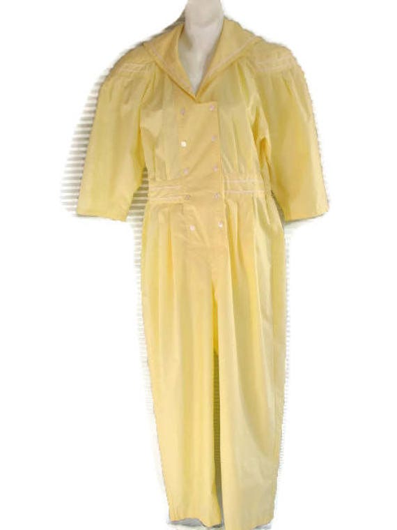 Vintage 1960's Halloween Costume Yellow Work Jump… - image 1