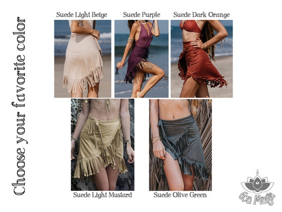 Off White Fringe Cover Up, Beach Wrap Skirt, Women's Swimsuit
