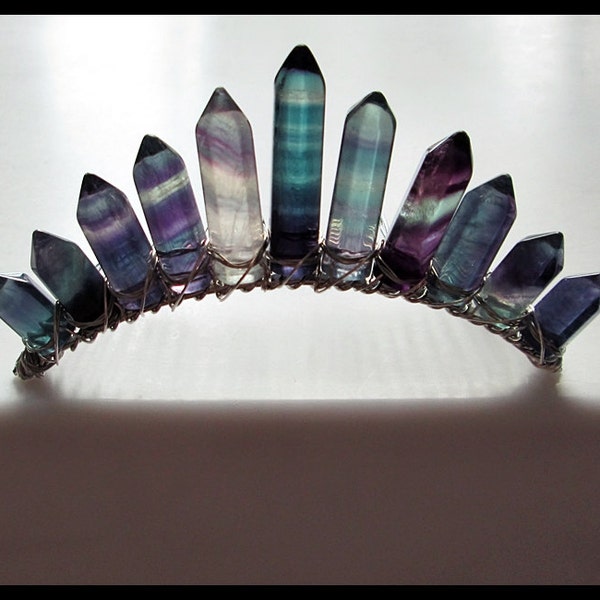 SALE Rainbow Fluorite Hair Comb