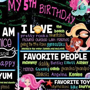 Mermaid Birthday Chalkboard **DIGITAL FILE**