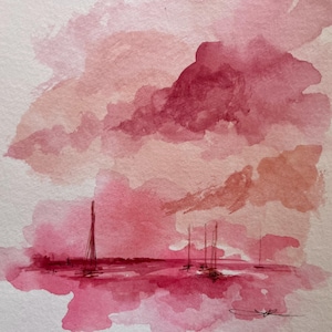 Seascape original Watercolor artwork