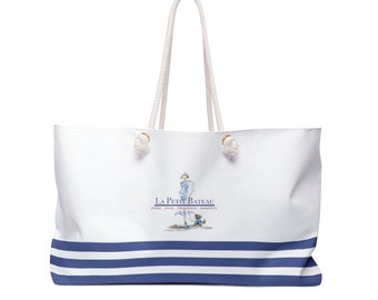 Collection de sacs de plage français, Sacs de plage et de week-end La Petite Bateau, bleu marine, bleu, rouge et blanc