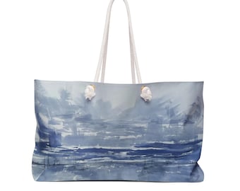 Sea and Sky, watercolor Art Beach And Weekender Bag, original Art by Luba