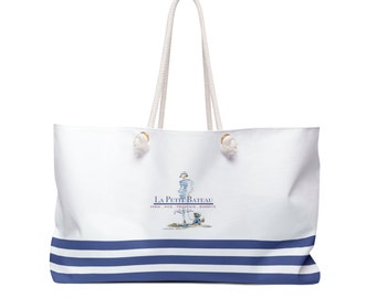 The French Beach Bag Collection, La Petite Bateau Beach And Weekender Bag, Navy, Blue, Red and White