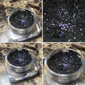 Space Age - Rainbow Sparkle Black Eyeshadow - Vegan Makeup Goth Gothic Lolita Country Goth Witch Wiccan