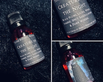 Creature of the Night - 1/2 Ounce - High Quality Perfume Oil - Vegan - Gothic Goth Floral Scent - Grapeseed Oil - Organic Oils