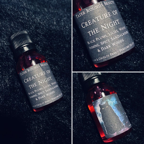 Creature of the Night - 1/2 Ounce - High Quality Perfume Oil - Vegan - Gothic Goth Floral Scent - Grapeseed Oil - Organic Oils