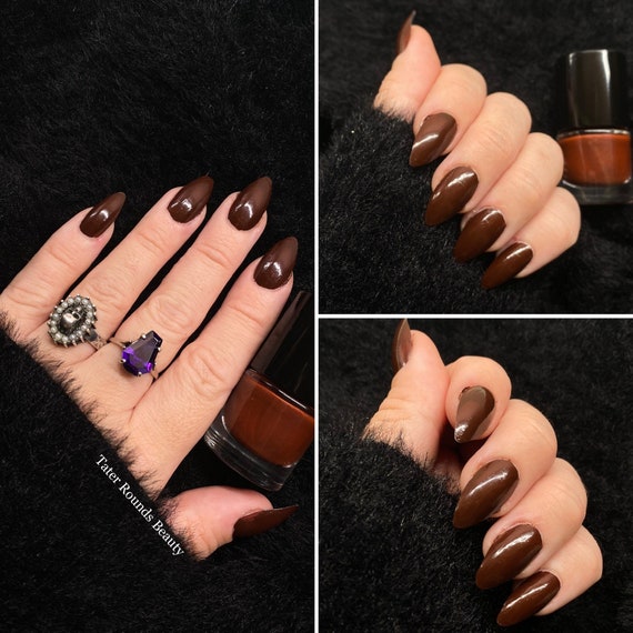 Press Nails Short False Nails Brown Bear Designs Full Cover - Temu