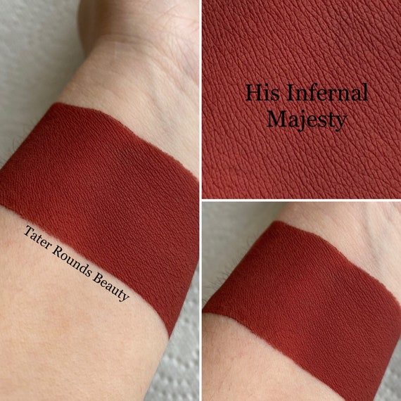 Lips VEGAN His Mineral Ox Matte - Matte Red Lipstick Infernal Rusty Majesty Cream Lipstick Liquid Etsy Blood