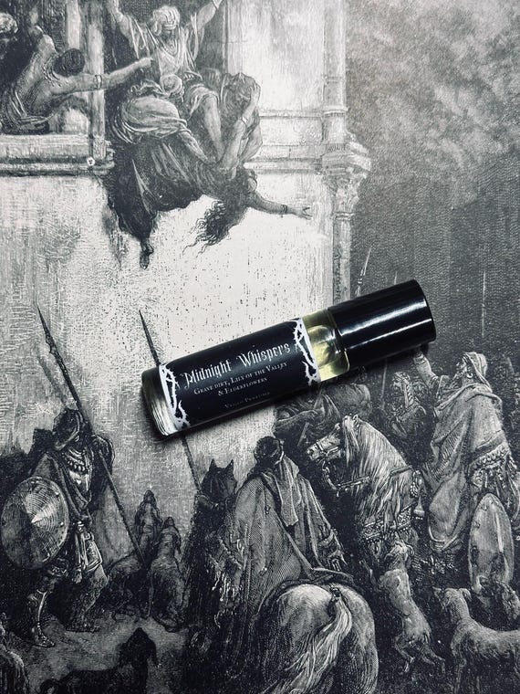 Midnight Whispers - 12ml Rollerball - High Quality Perfume Oil - Vegan - Gothic Goth Floral Scent - Grapeseed Oil - Organic Oils