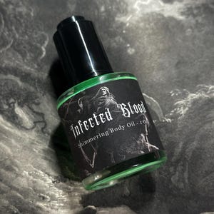 Infected Blood - Shimmer Body Oil Drops - Mixing Highlighting Drops - Sheer Shimmer Pink Blue - Blush - Body Oil  Drops Body Glow - Vegan