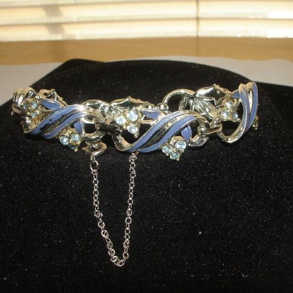 Coro Rhinestone with  Silver Tone Bracelet