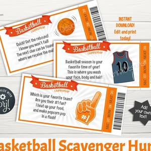 Cartes-indices pour la chasse au trésor de basket-ball / Anniversaire de basket-ball - Indices de chasse au trésor pour enfants / Activité d'intérieur pour fête sportive / Jeux de société pour le basket-ball