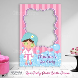 PRINTABLE Spa party photo booth frame / Glam diva makeover spa girls photo prop backdrop for dessert table image 2
