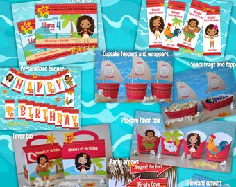 Moana party package / Moana decorations / Moana birthday decor / Moana printable party decorations
