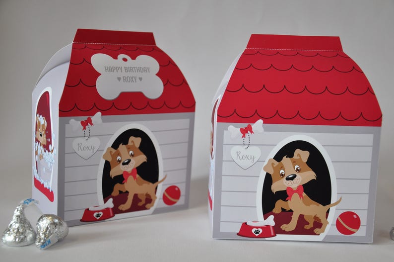 Puppy Dog Birthday Party Printable Dog House Favor Box / Dog - Etsy