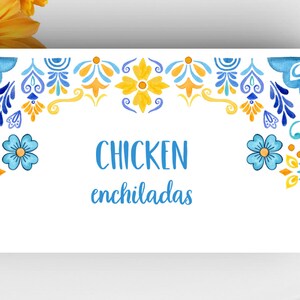 Mexican Fiesta Food Tent Cards / Cinco De Mayo Decorations / Mexican ...