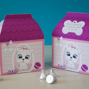 Caja de regalo imprimible para la fiesta de cumpleaños de un cachorro / Caja de regalo para la fiesta del spa para perros / Caja de golosinas para perros / Caja imprimible para la perrera del perro