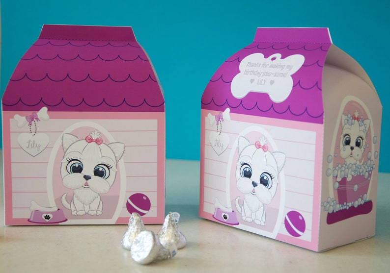 Puppy Dog Birthday Party Printable Dog House Favor Box / Dog - Etsy