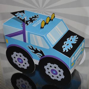 Monster truck printable favor box / truck centerpiece decoration / truck party favors