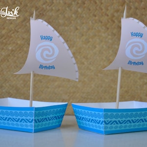 Moana party favors / Moana favor box boat / Hawaiian party printable favor box / Moana decorations / Moana birthday treat box