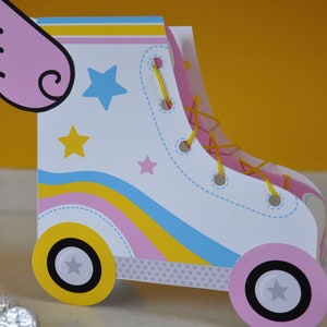 Roller skate party favor boxes / Roller skate party favors - pink, yellow, blue