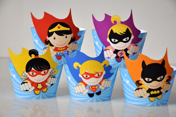 Super Hero party printable cupcake wrappers and flash cupcake toppers ...