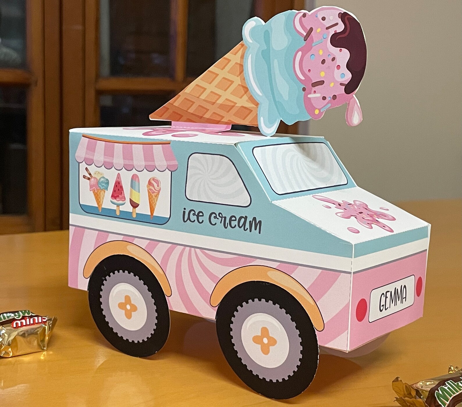 Ice Cream Truck Printable Favor Box / DIY Ice Cream Party Etsy