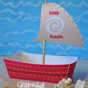 Moana party favors / Hawaiian party printable favor box / Moana decorations / Moana birthday treat box image 5