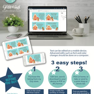 Gingerbread Christmas scavenger hunt clue cards, Printable treasure hunt clues for kids and family party games image 10