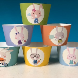 Ostern Cupcake Wrappers und Cupcake Toppers - Osterhasen Cupcake Wrappers - Ostereier Toppers Favorit Tags - Printable Osterbevorzugungen