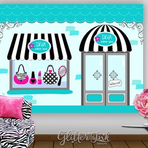 PRINTABLE 36x48 Spa Party Backdrop for Dessert Table / Makeup Party ...