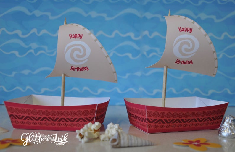 Moana party favors / Hawaiian party printable favor box / Moana decorations / Moana birthday treat box image 4