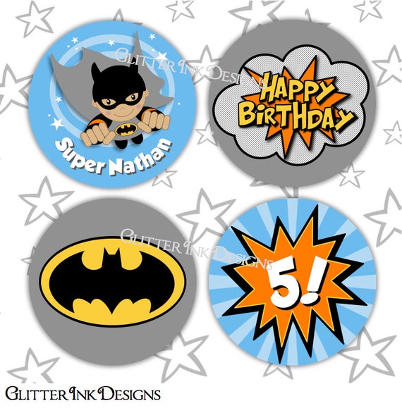 Superhero cupcake toppers / Batman party printable favor tags / Super hero party favors / Superheroes birthday Il_570xn