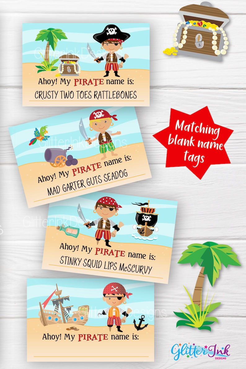 What's Your Pirate Name Printable Party Game / Pirate Etsy