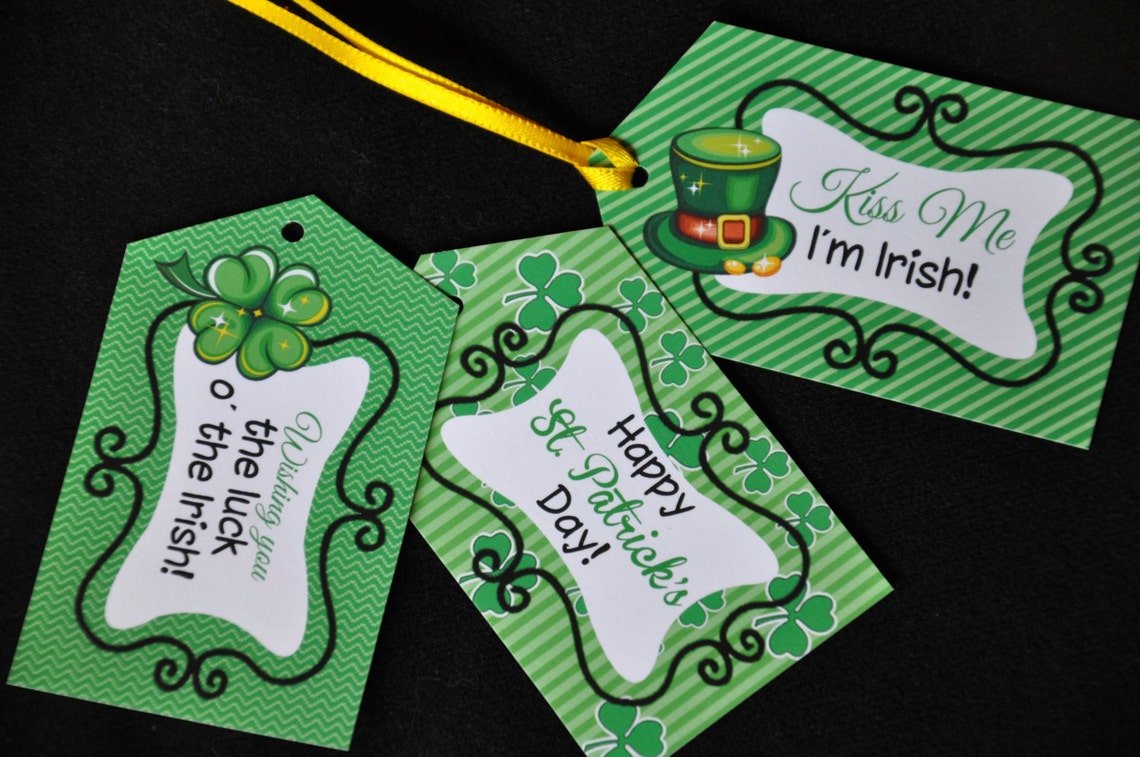St Patrick's Day Favor Tags / Irish Party Pdf Printable Etsy