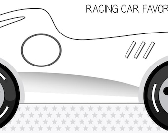 Two fast birthday race car party favors treat box, Printable Papercraft racing theme candy favor boxes, Customizable paper toy centerpiece