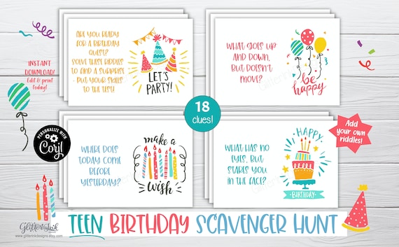 teen-birthday-scavenger-hunt-printable-riddles-teenager-games-indoor