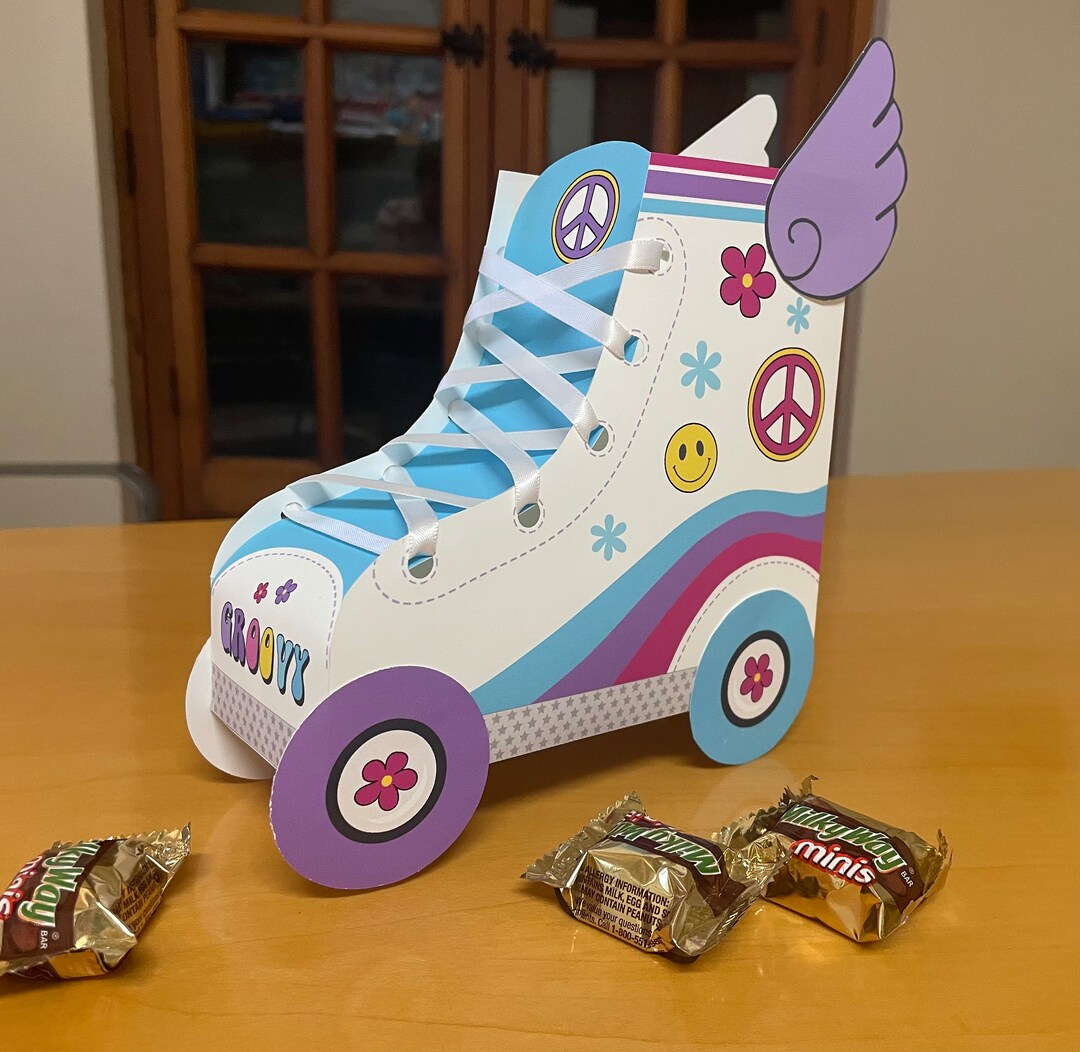 GROOVY Roller Skate Party Favor Boxes / Skate Favors Treat Box