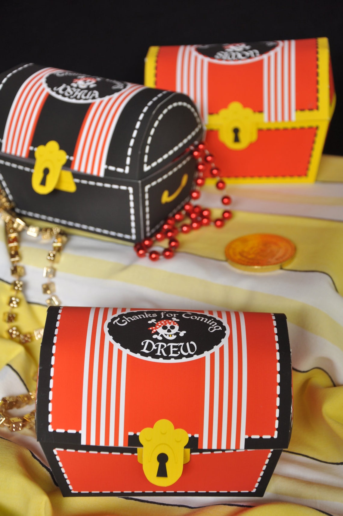 Pirate Party treasure chest favor box / pirate party favors / Etsy