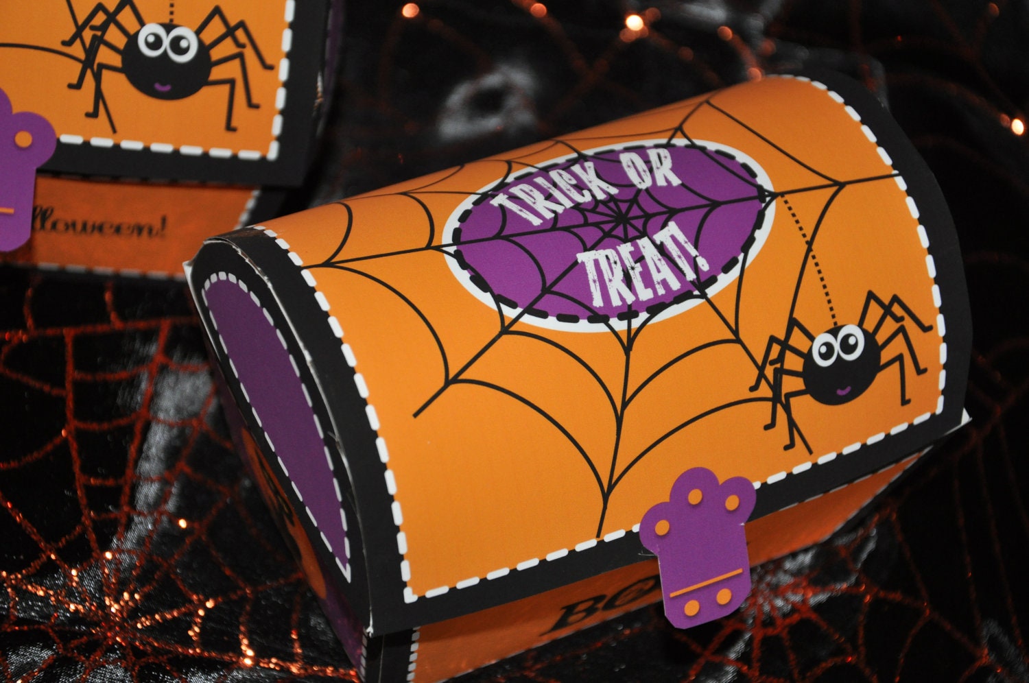 Halloween treat box / Halloween treasure chest / Printable Etsy