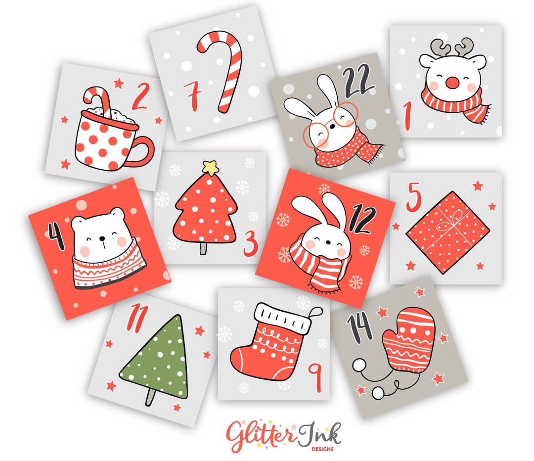 Printable Advent Calendar Tags / Christmas Advent Calendar - Etsy