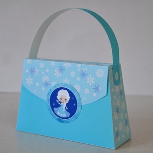 Ice princess printable purse favor box / Princess party favors / Princess treat boxes purse favors image 2