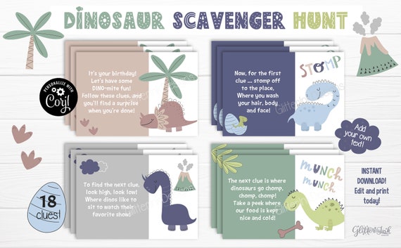 Printable Dinosaur Party Game and Scavenger Hunt - Play Party Plan