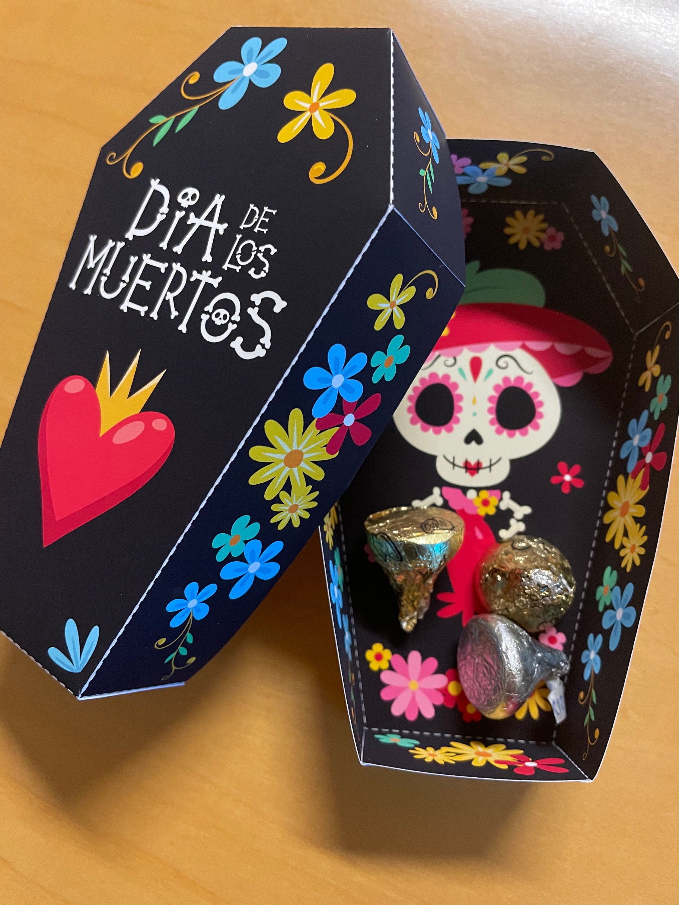 Day of the Dead Printable Coffin Treat Box, Día De Los Muertos Sugar ...