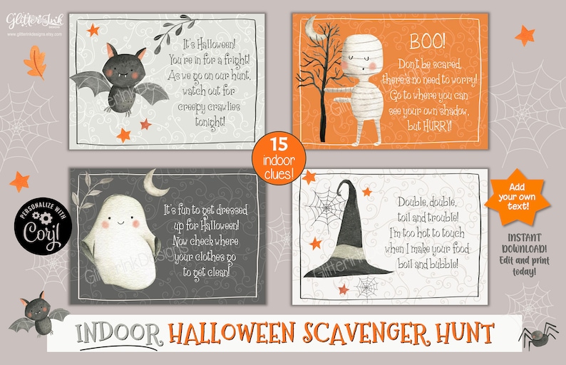 Indoor Halloween Scavenger Hunt / Kids Halloween Treasure Hunt - Etsy