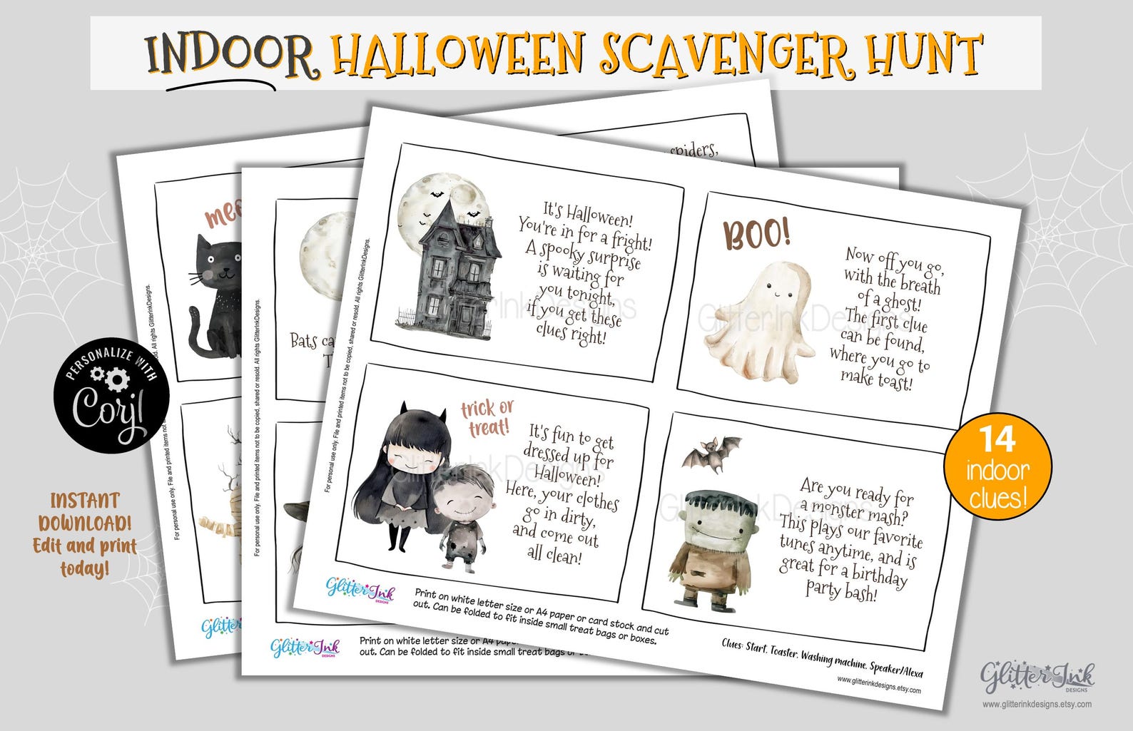 Indoor Halloween Scavenger Hunt for Kids, Spooky Printable Treasure ...